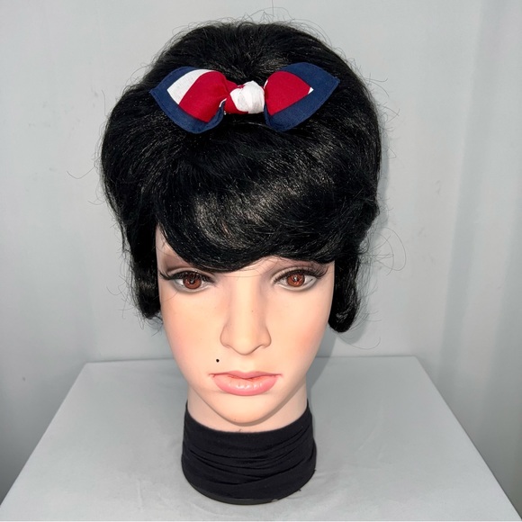 Patriotic Stars and Stripes Bandana Knotted Hair Bow - Picture 2 of 11